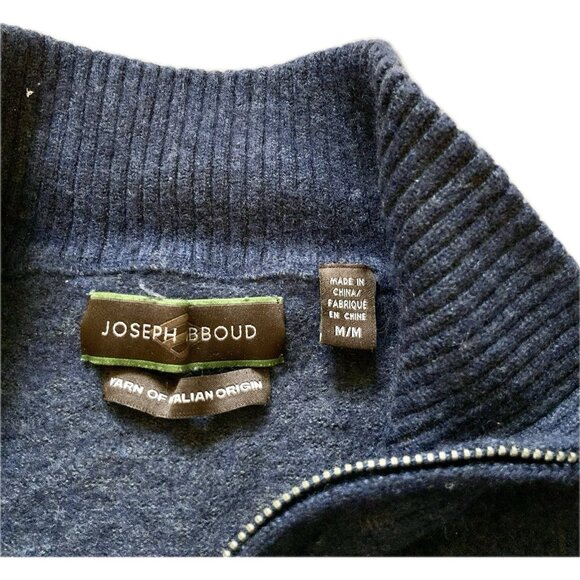 Joseph Abboud Boys 1/4 Zip Sweater Wool Blend Size Medium Dark Blue - Picture 3 of 11